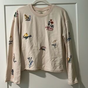 Madewell floral embroidered crewneck